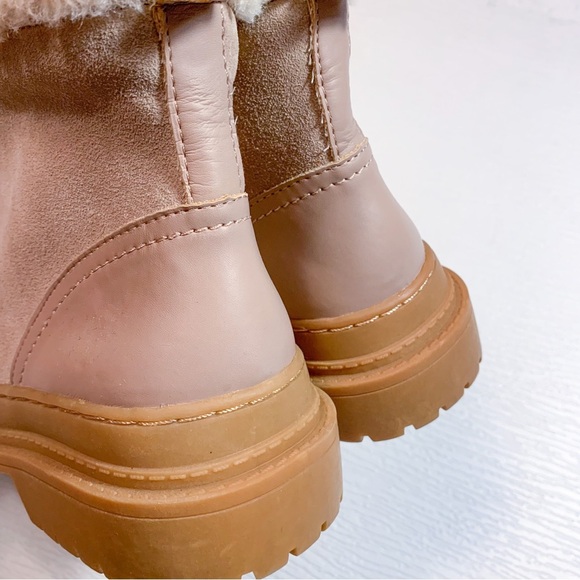 New Splendid Yvonne Suede Combat Boots Lace Up Moto Boot Lug Sole Pink Size 7 - Picture 12 of 17